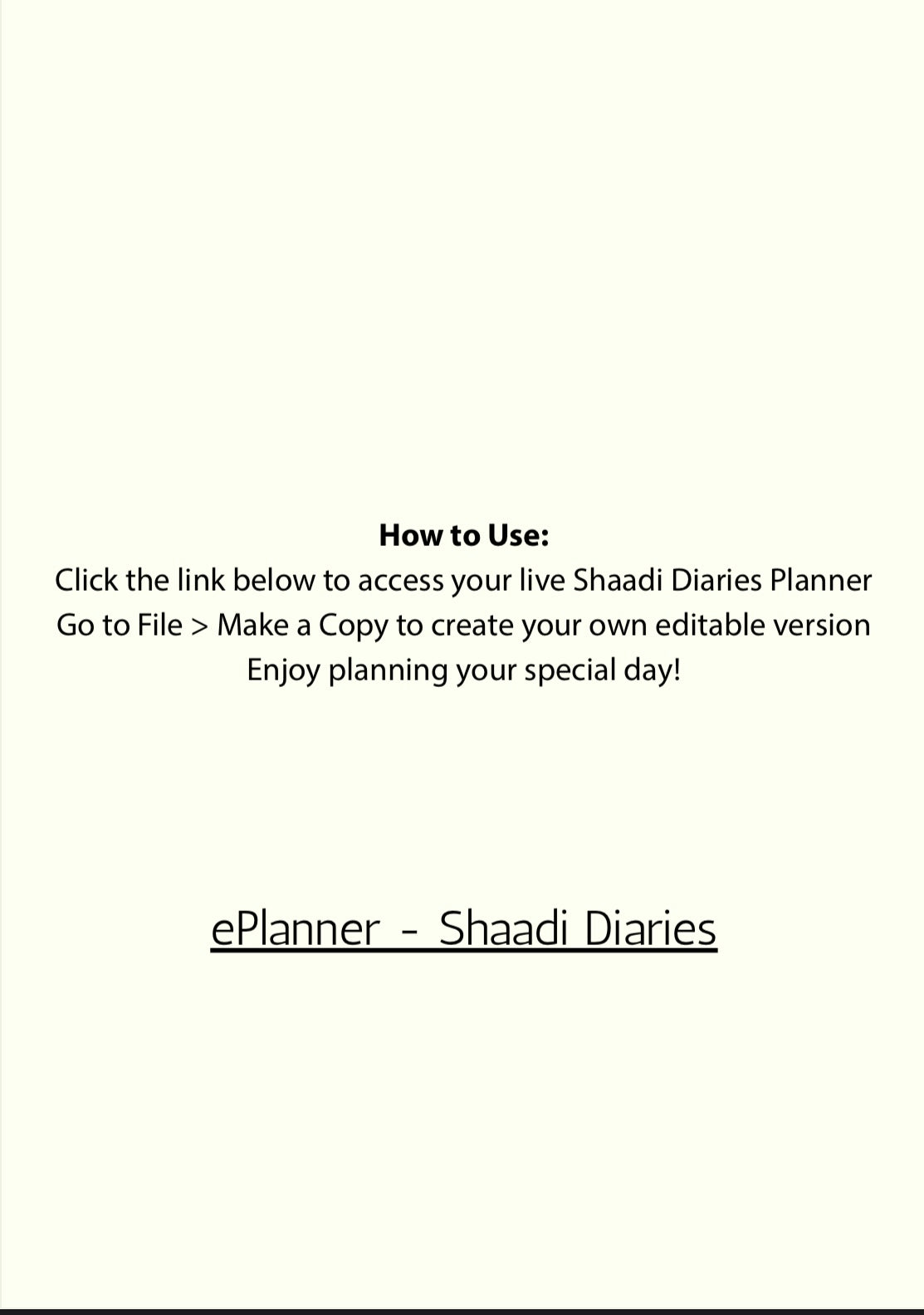 Shaadi Diaries- ePlanner